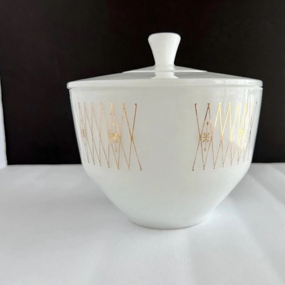 Federal Glass Vintage 70's BLACK DIAMOND 1 1/2 Quart Casserole‎ Bowl w Lid GUC